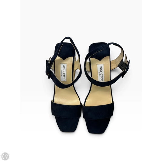 Sandals Luxury Designer By Jimmy Choo In Blue, Size: 10