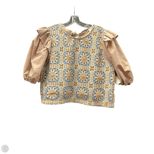 Top Short Sleeve By Entro In Tan, Size: L