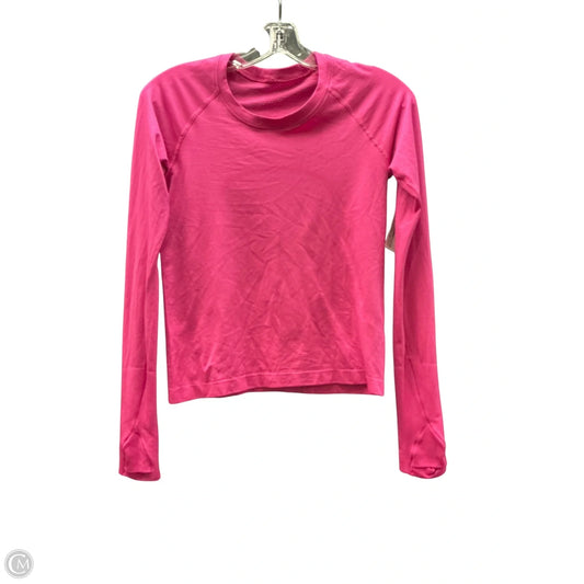 Athletic Top Long Sleeve Collar By Lululemon In Pink, Size: S