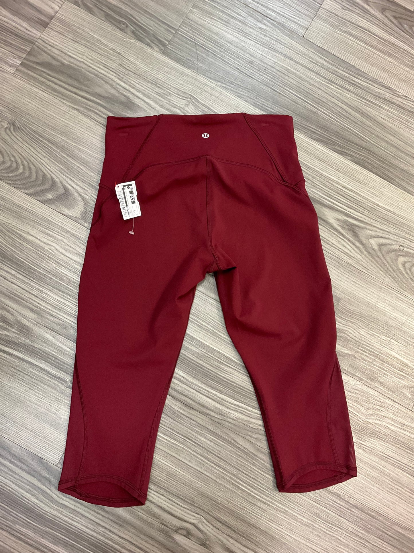 Maroon Athletic Leggings Capris Lululemon, Size 8