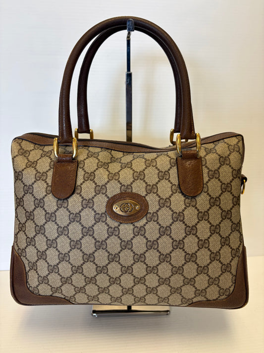 Handbag Luxury Designer By Gucci In Brown, Size:Large