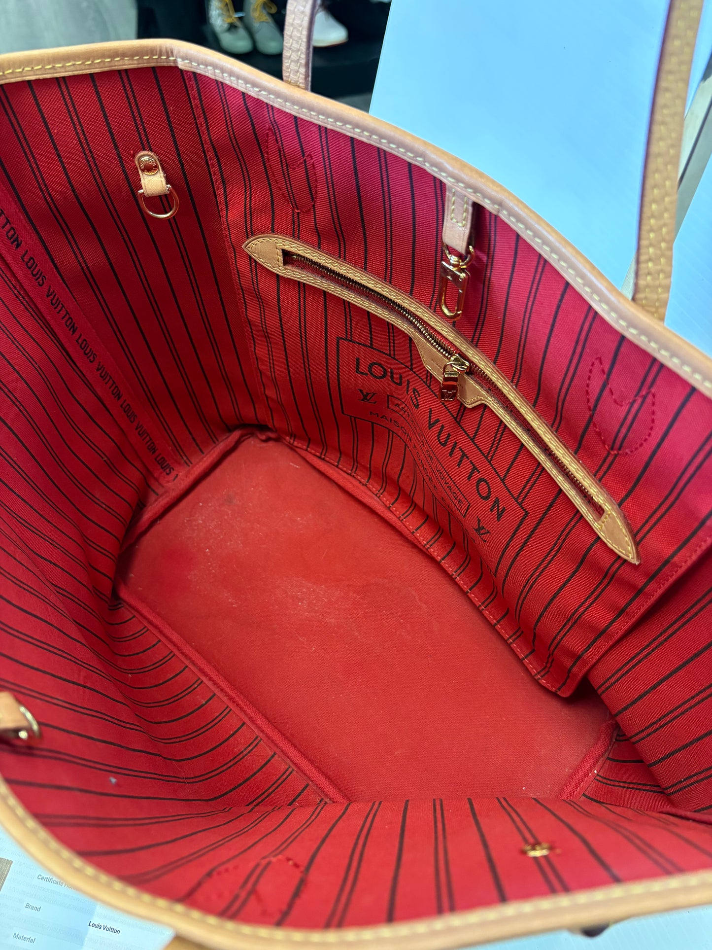 Tote Luxury Designer By Louis Vuitton In Brown, Size:Large